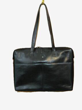 Bosca Black Leather Woman’s Laptop Briefcase 17x13x4½